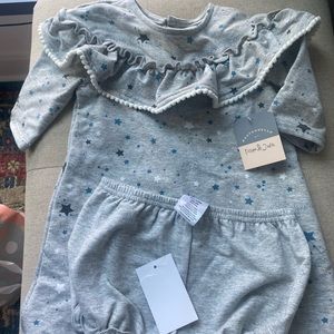 24 months Pastourelle by Pippa and Julie grey dress and diaper cover.